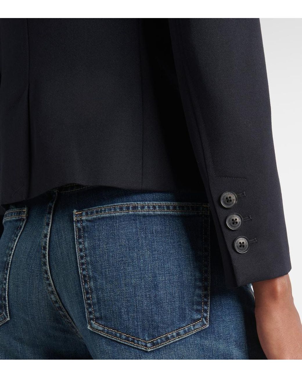 Nili Lotan Blue Jamison Virgin Wool Jacket