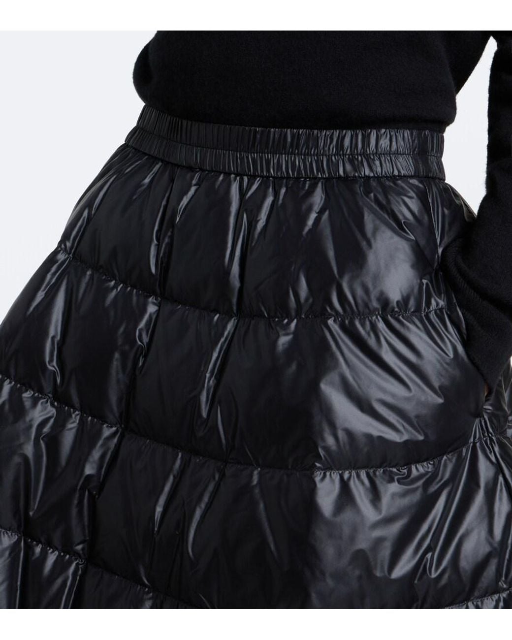 Moncler Black Quilted Down Skirt