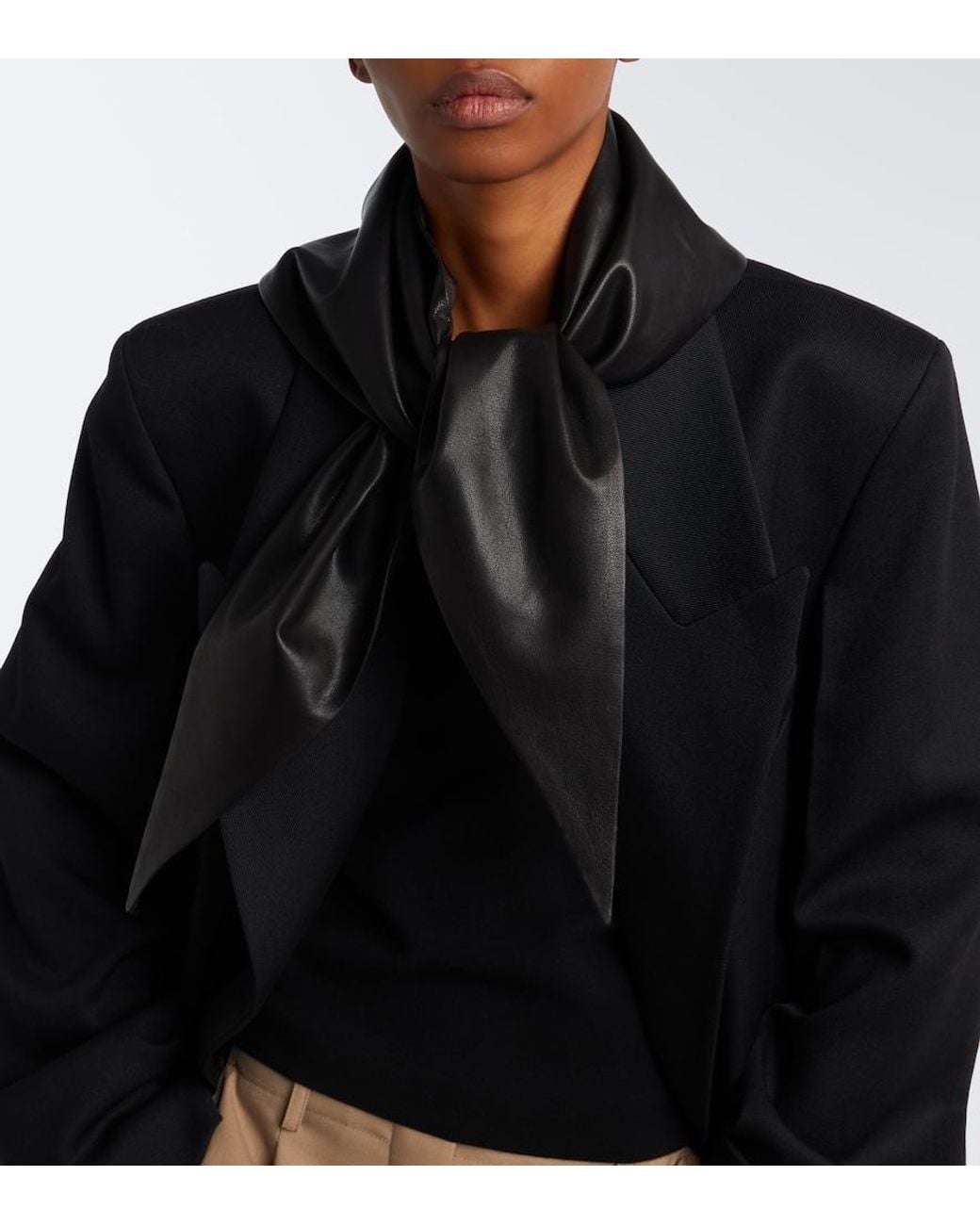 Lemaire Black Large Leather Scarf