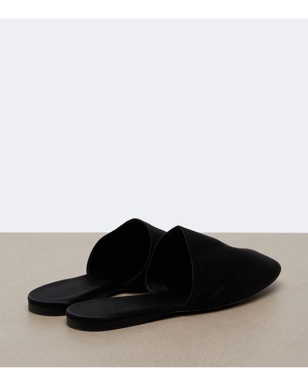 The Row Black Tilda Satin Mules