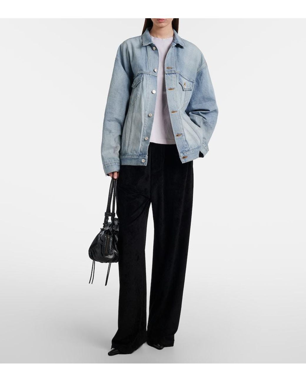 Balenciaga Blue Logo Denim Jacket
