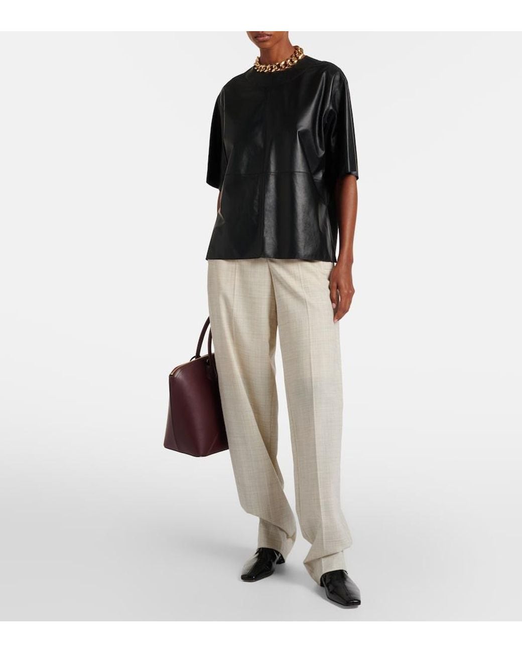 Joseph Black Tanjic Leather Top