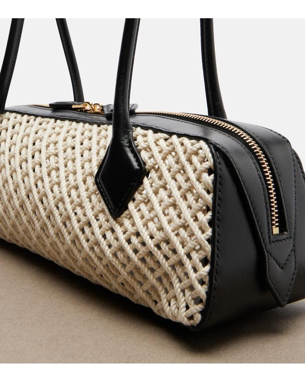 Alaïa Natural Le Teckel Medium Woven Shoulder Bag