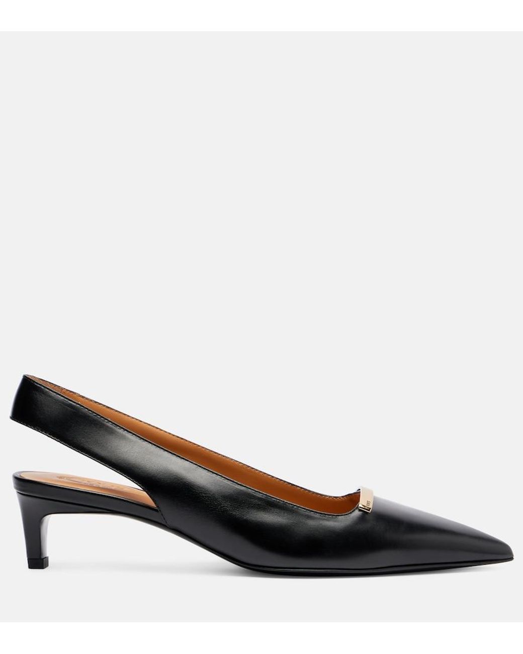 Tod's Black Slingback-Pumps Barretta 40 Aus Leder