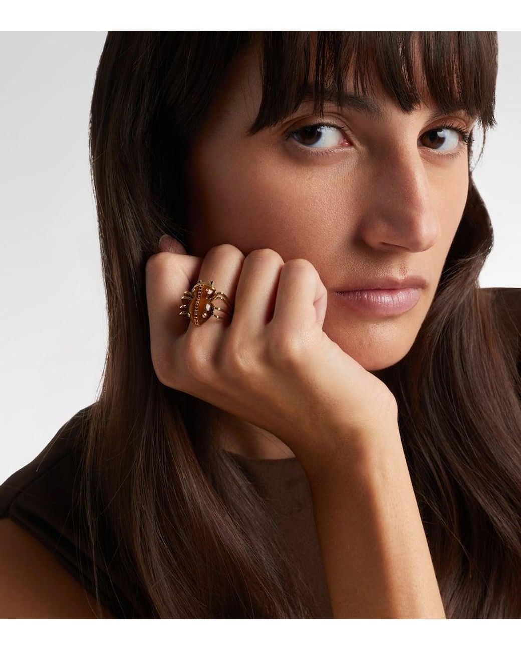 Yvonne Léon Metallic Ring Araignee Aus 9Kt Gelbgold (375/1000) Mit Edelsteinen