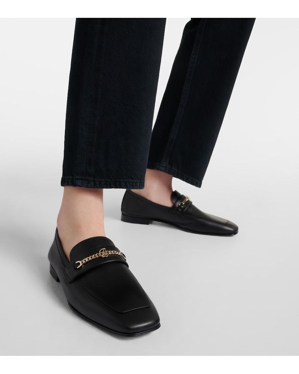 Christian Louboutin Black Mj Moc Leather Loafers
