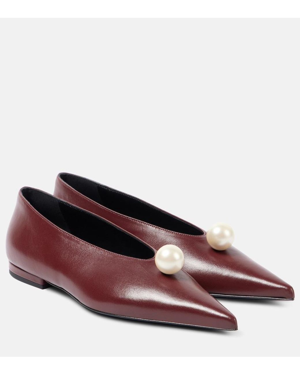 Magda Butrym Purple Leather Ballet Flats