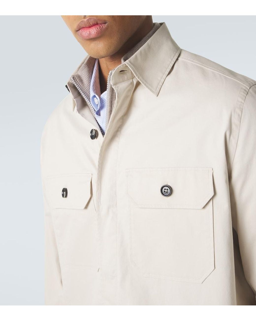 Zegna Natural Cotton-Blend Overshirt for men