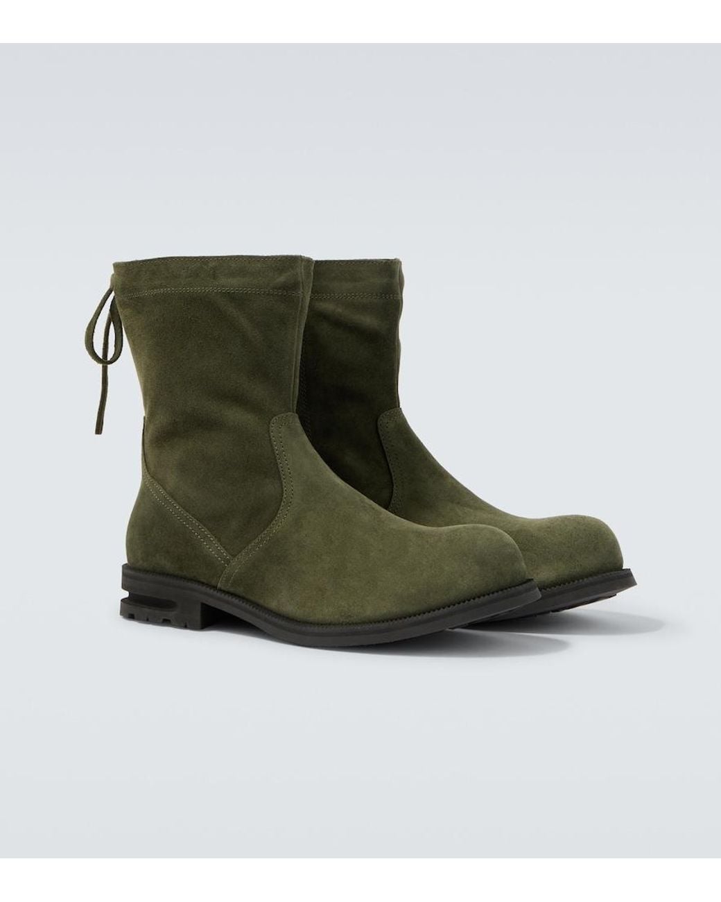 Kiko Kostadinov Green Farkas Suede Ankle Boots for men
