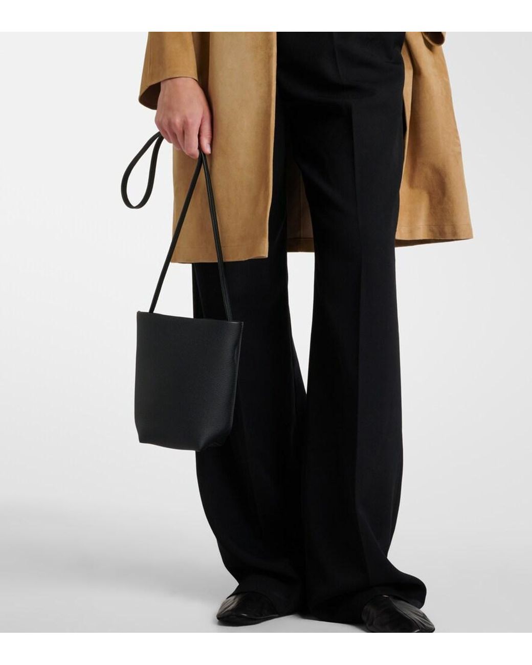 The Row Black N/S Park Leather Crossbody Bag