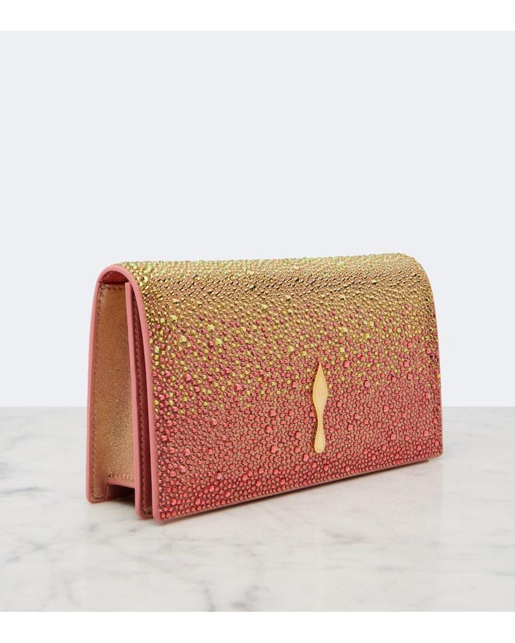 Christian Louboutin Red Bettina Embellished Leather Clutch