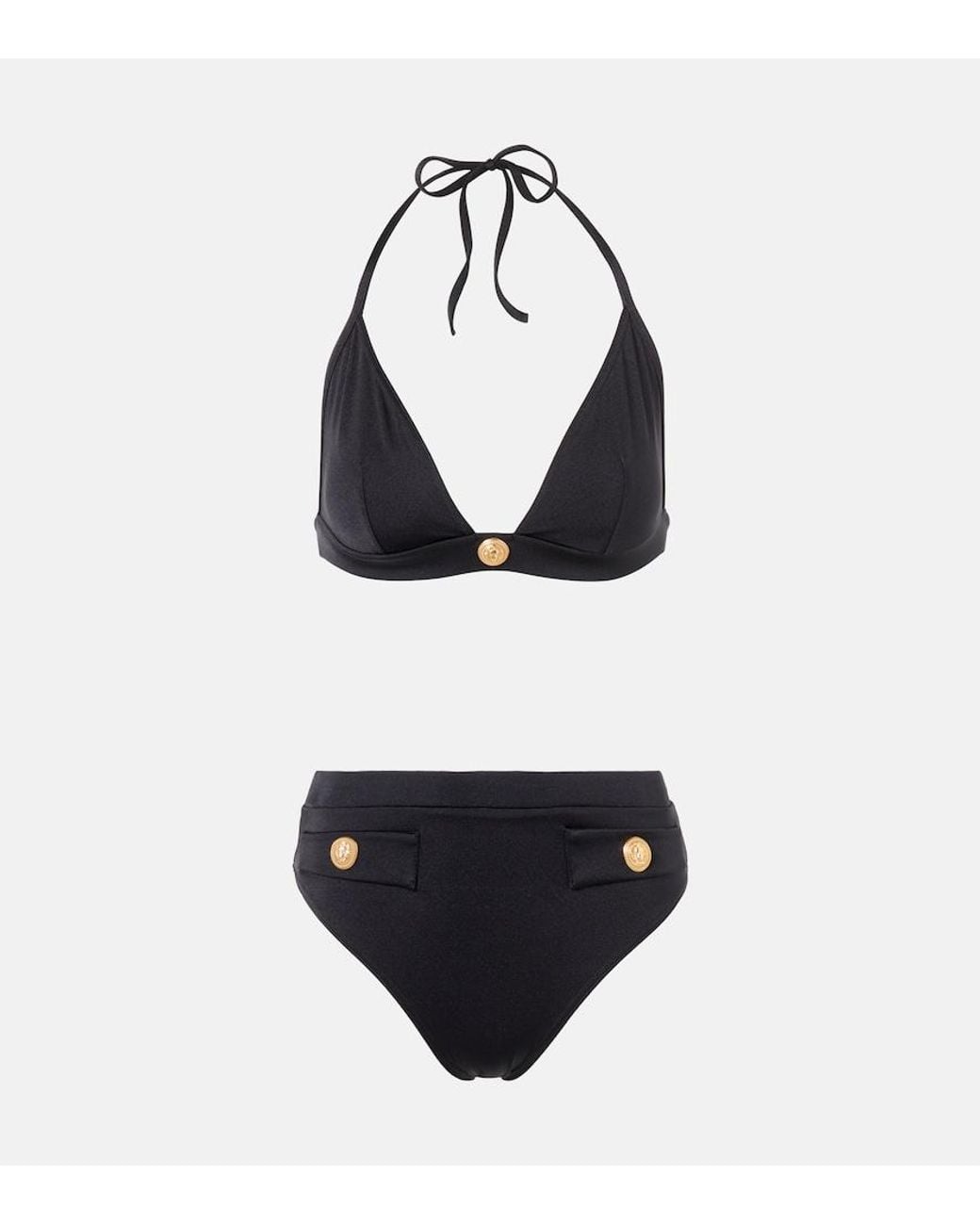 Balmain Black Embellished Bikini