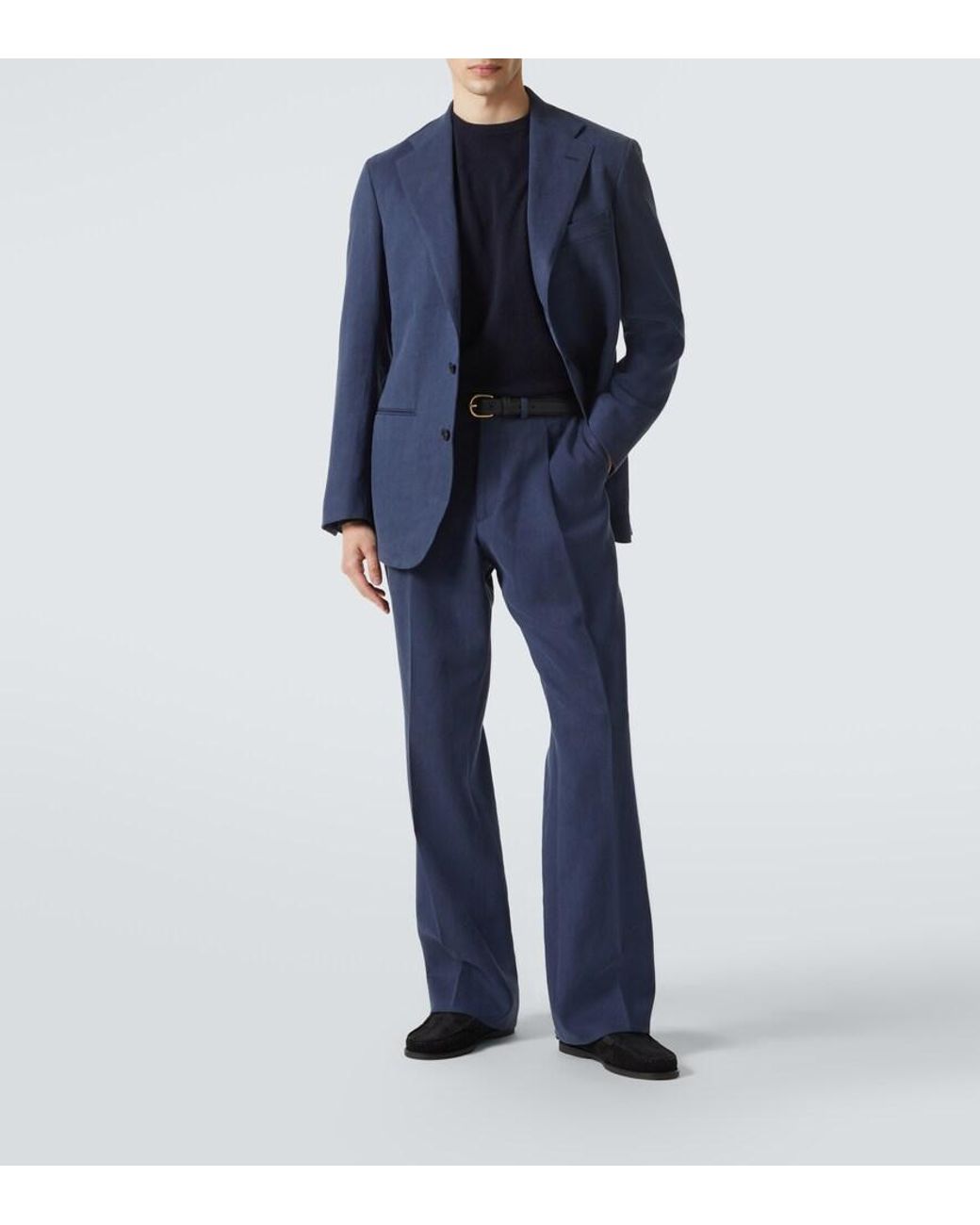 Saman Amel Blazer Aus Leinen in Blue für Herren