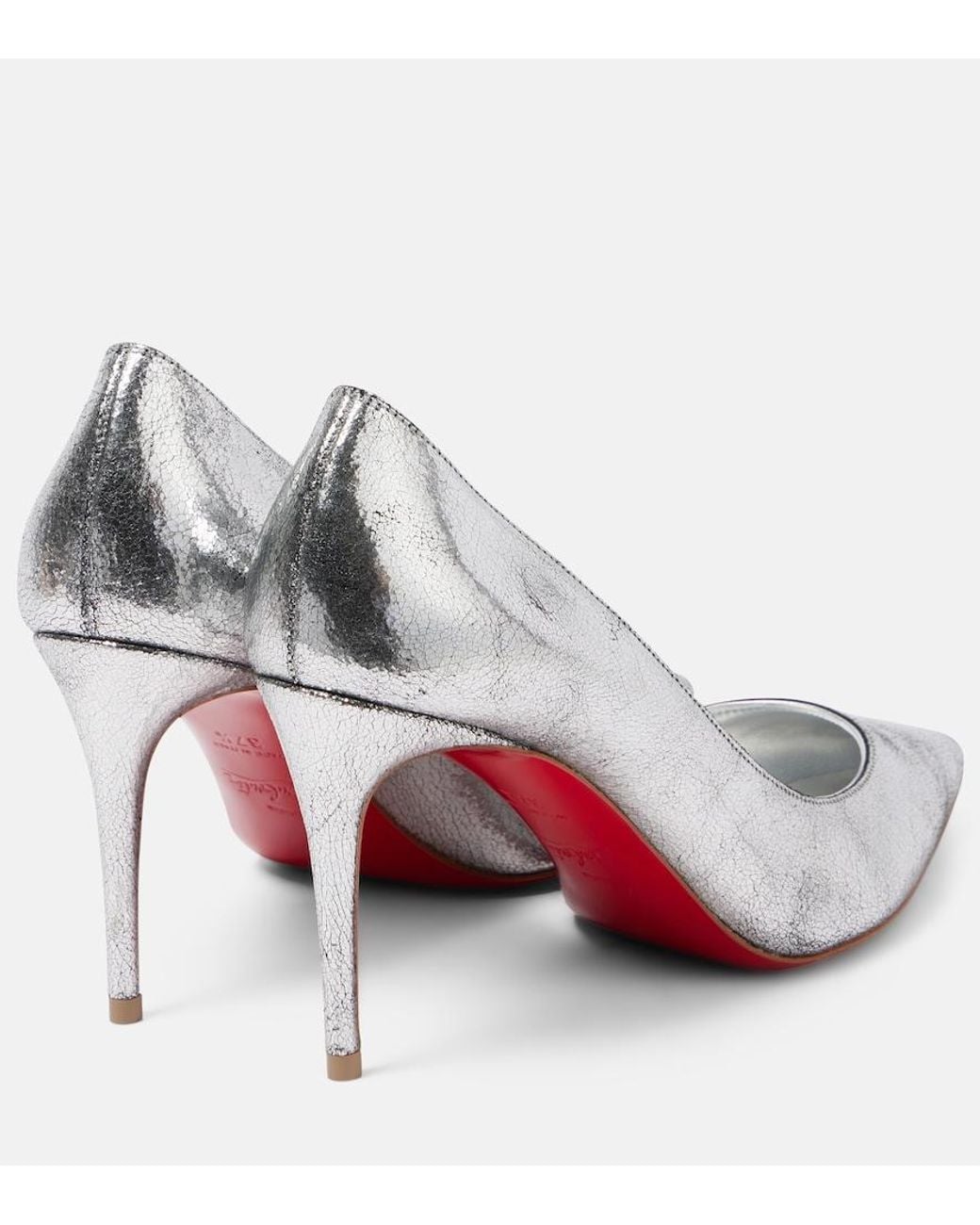 Christian Louboutin Kate 85 Metallic Leather Pumps
