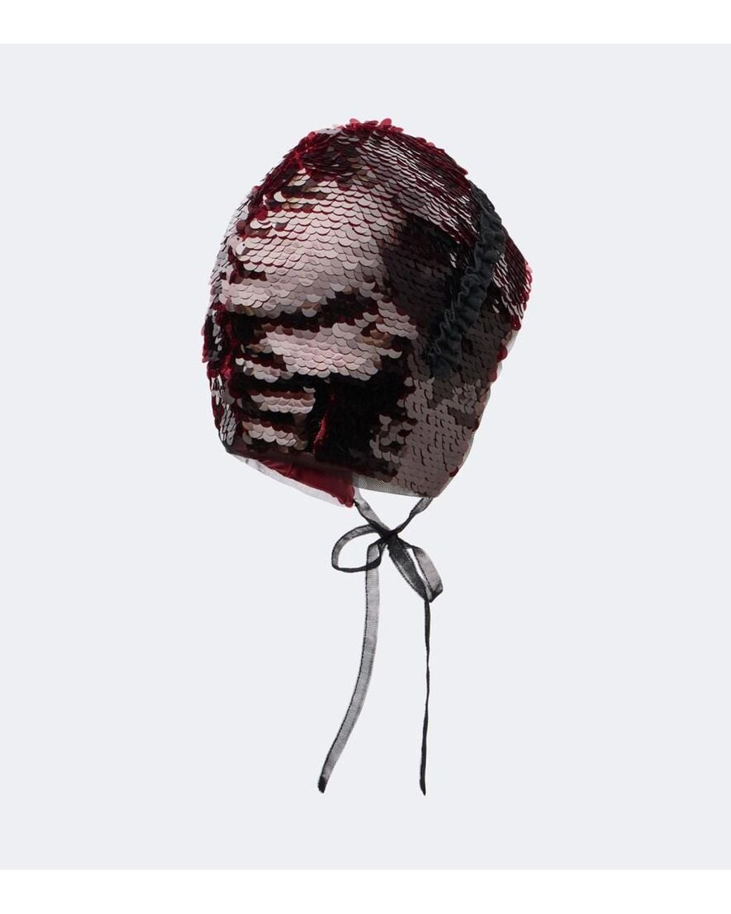 Simone Rocha Red Sequined Tulle-Trimmed Hood