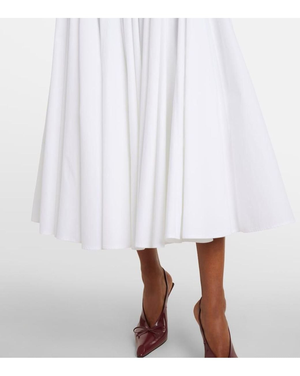 Jacquemus White Cotton Jersey Midi Skirt