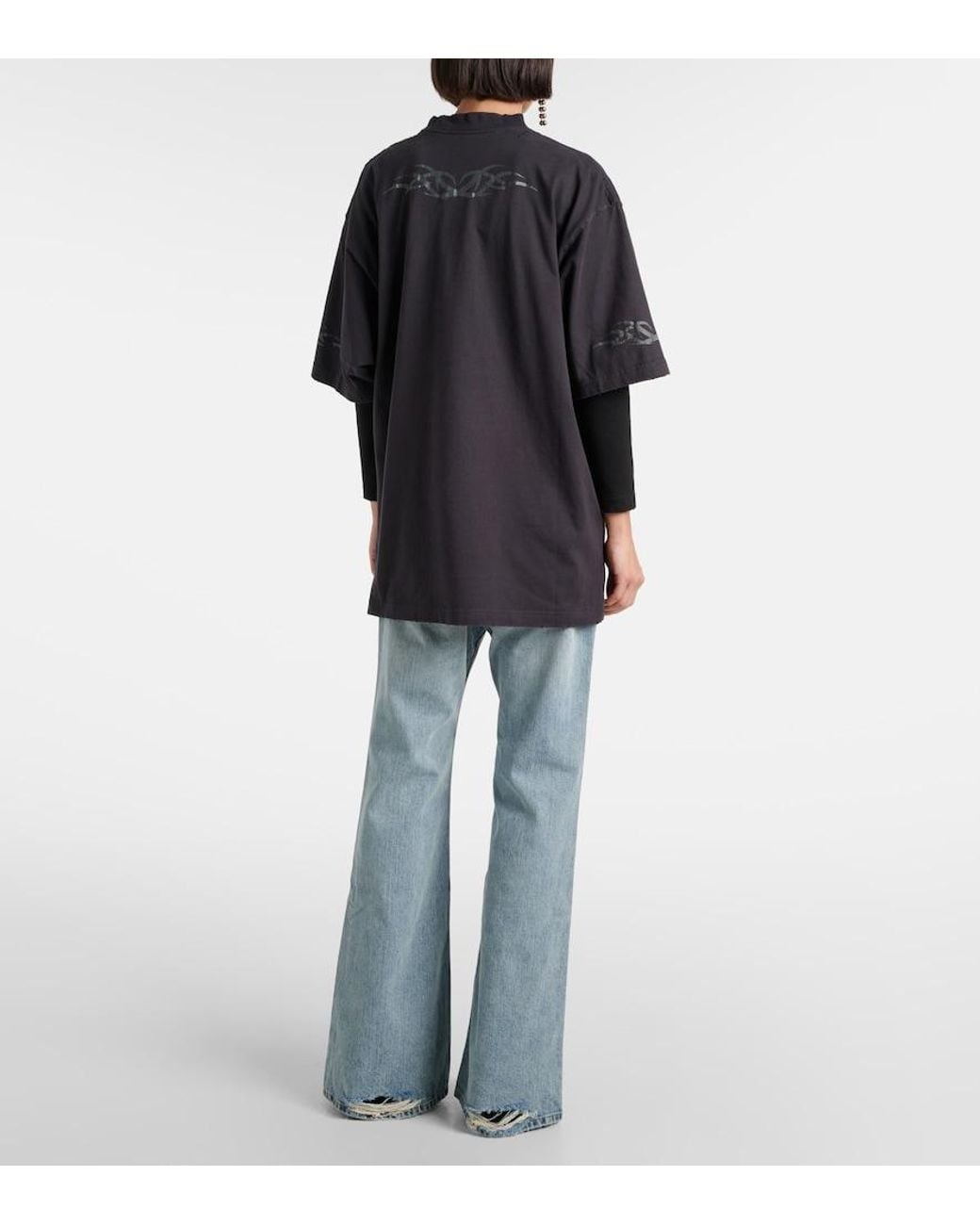 Balenciaga Black T-Shirt Aus Baumwoll-Jersey