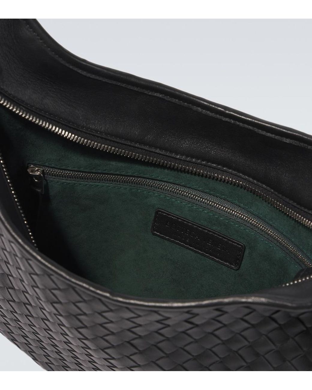 Bottega Veneta Black Veneto Intrecciato Leather Messenger Bag for men