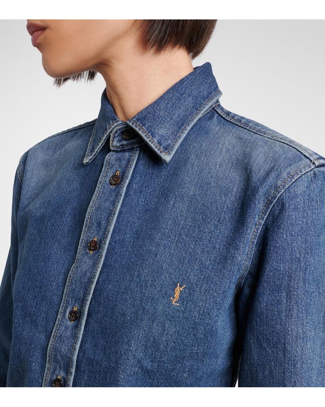 Saint Laurent Blue Denim Shirt