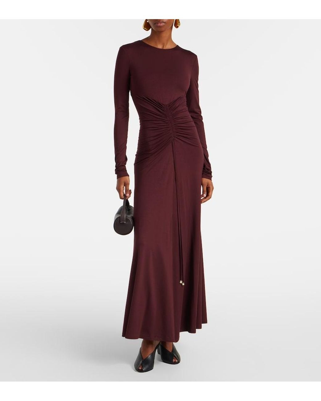 Max Mara Purple Doppia Gathered Maxi Dress