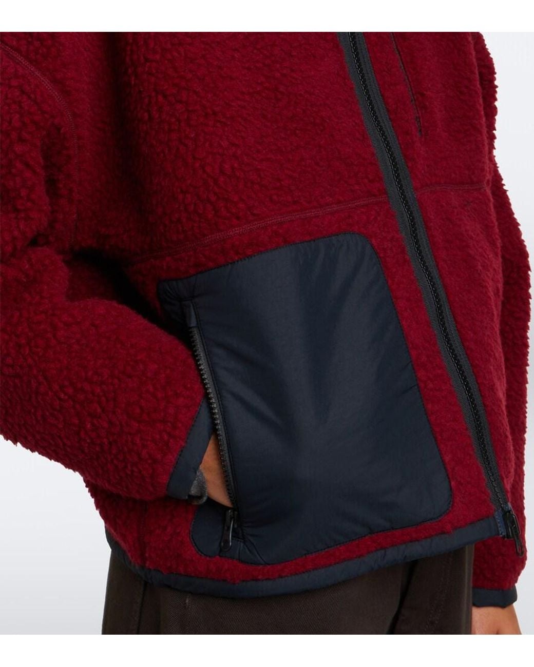 Canada Goose Red Simcoe Wool-Blend Fleece Jacket