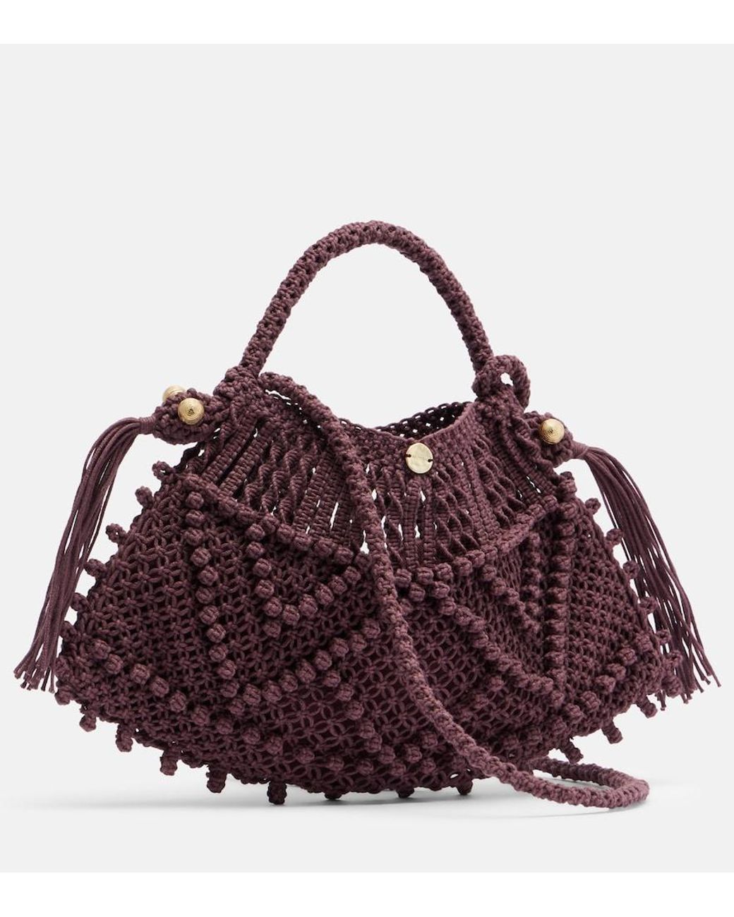 ALÉMAIS Purple Henkeltasche Macrame Small
