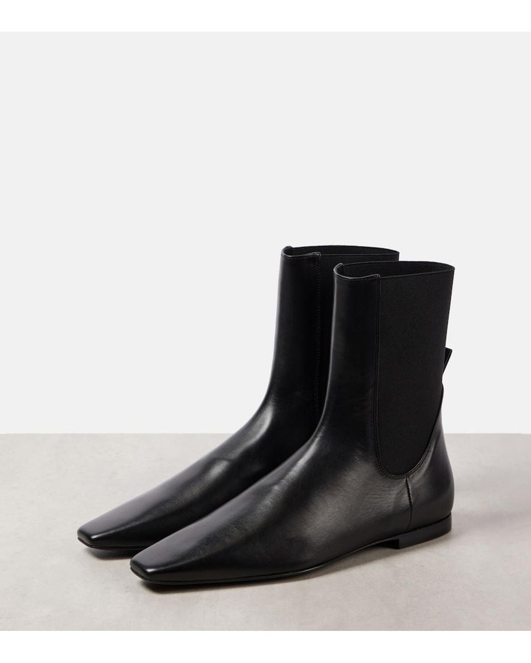 Totême  Black Leather Chelsea Boots