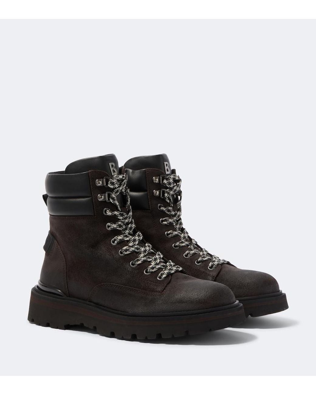 Bogner Black Seoul Suede Lace-Up Boots for men