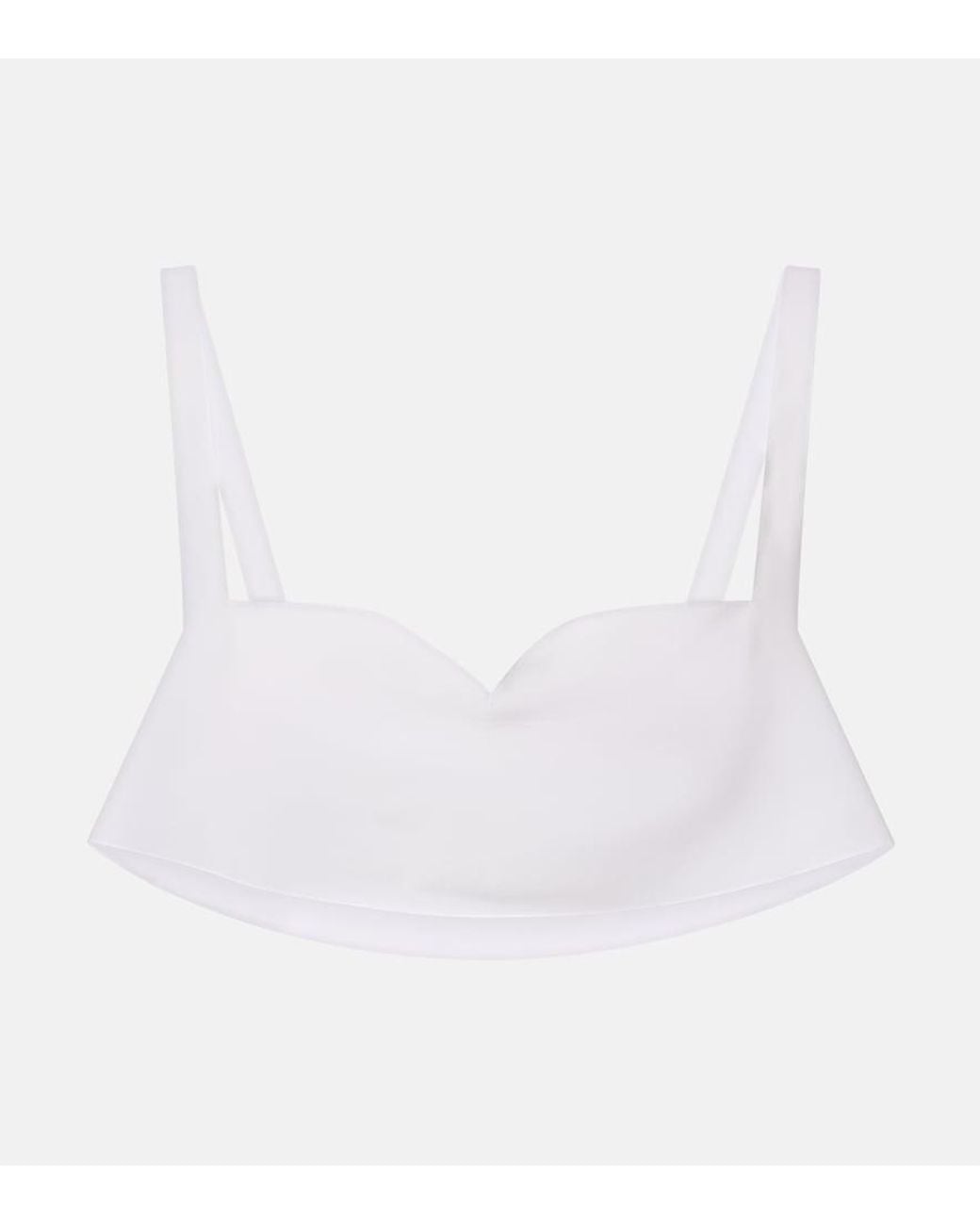 Prada White Silk Crepe De Chine Bra Top