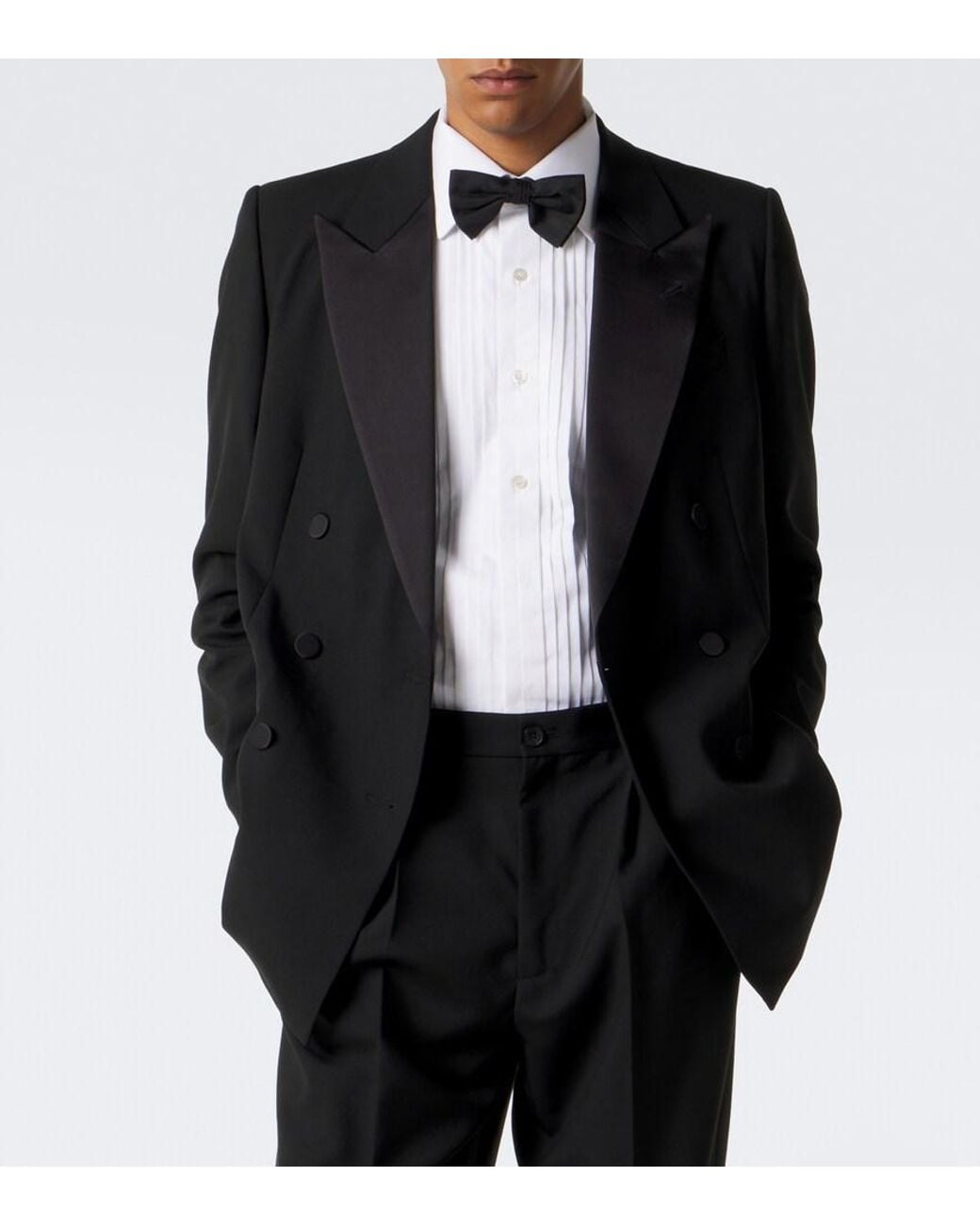Dries Van Noten Black Double-Breasted Wool And Silk-Blend Blazer for men