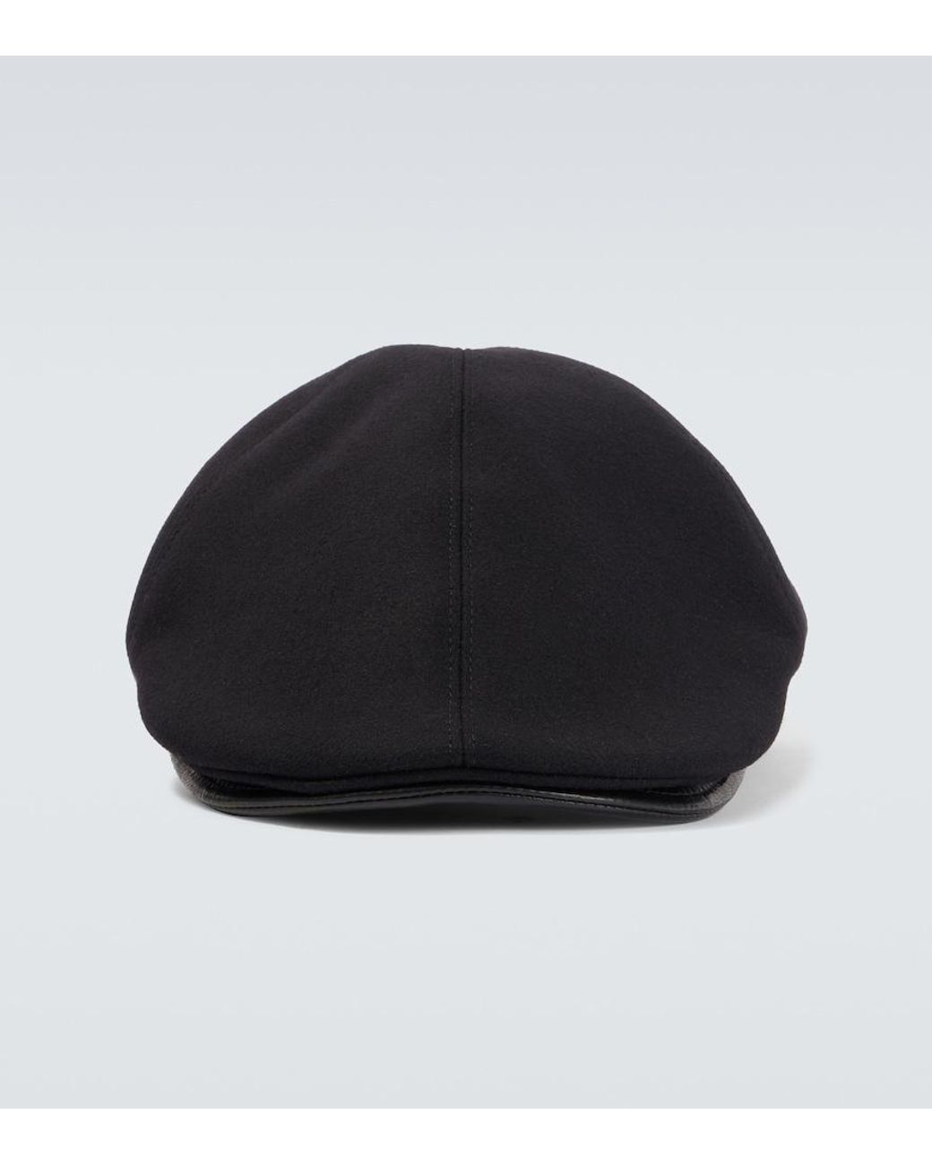 Giorgio Armani Black Wool And Cashmere-Blend Flat Cap for men