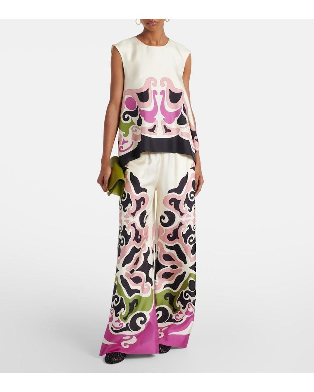LaDoubleJ Pink San Carlo Printed Silk Twill Top