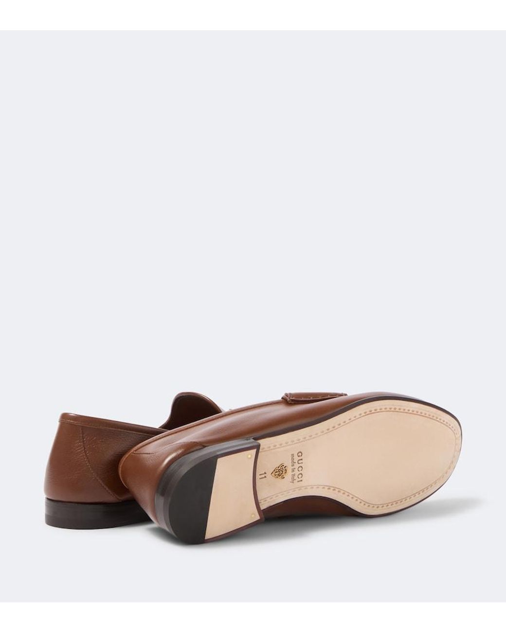 Gucci Brown Lugano Horsebit Leather Loafers for men