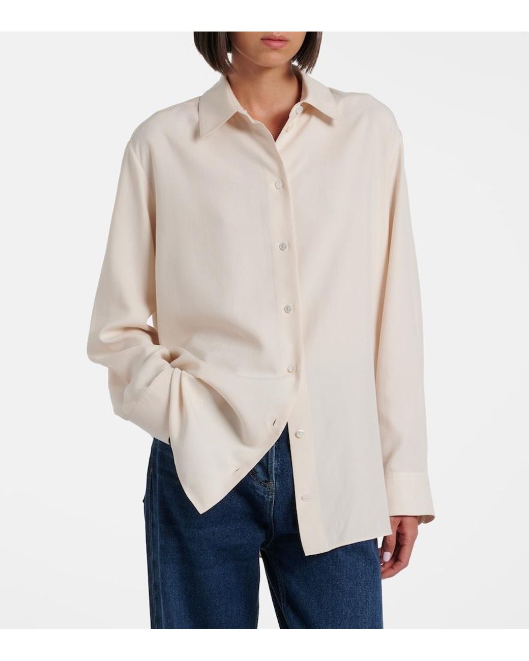 The Row White Sisilia Silk Shirt