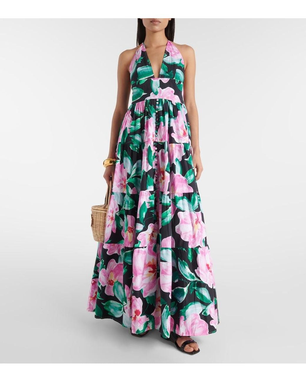 Alexandra Miro White Celeste Floral Maxi Dress