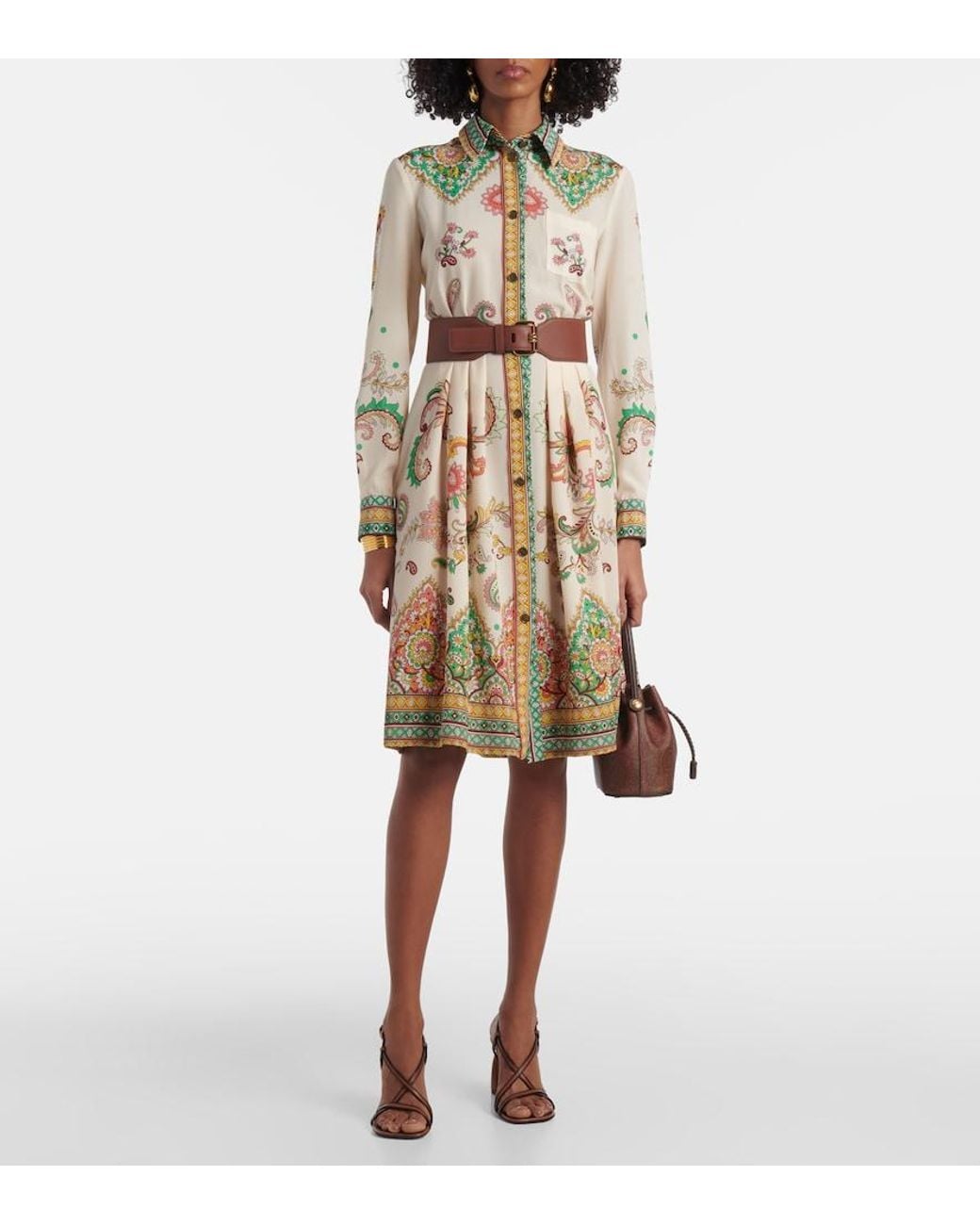 Etro Metallic Paisley Midi Dress