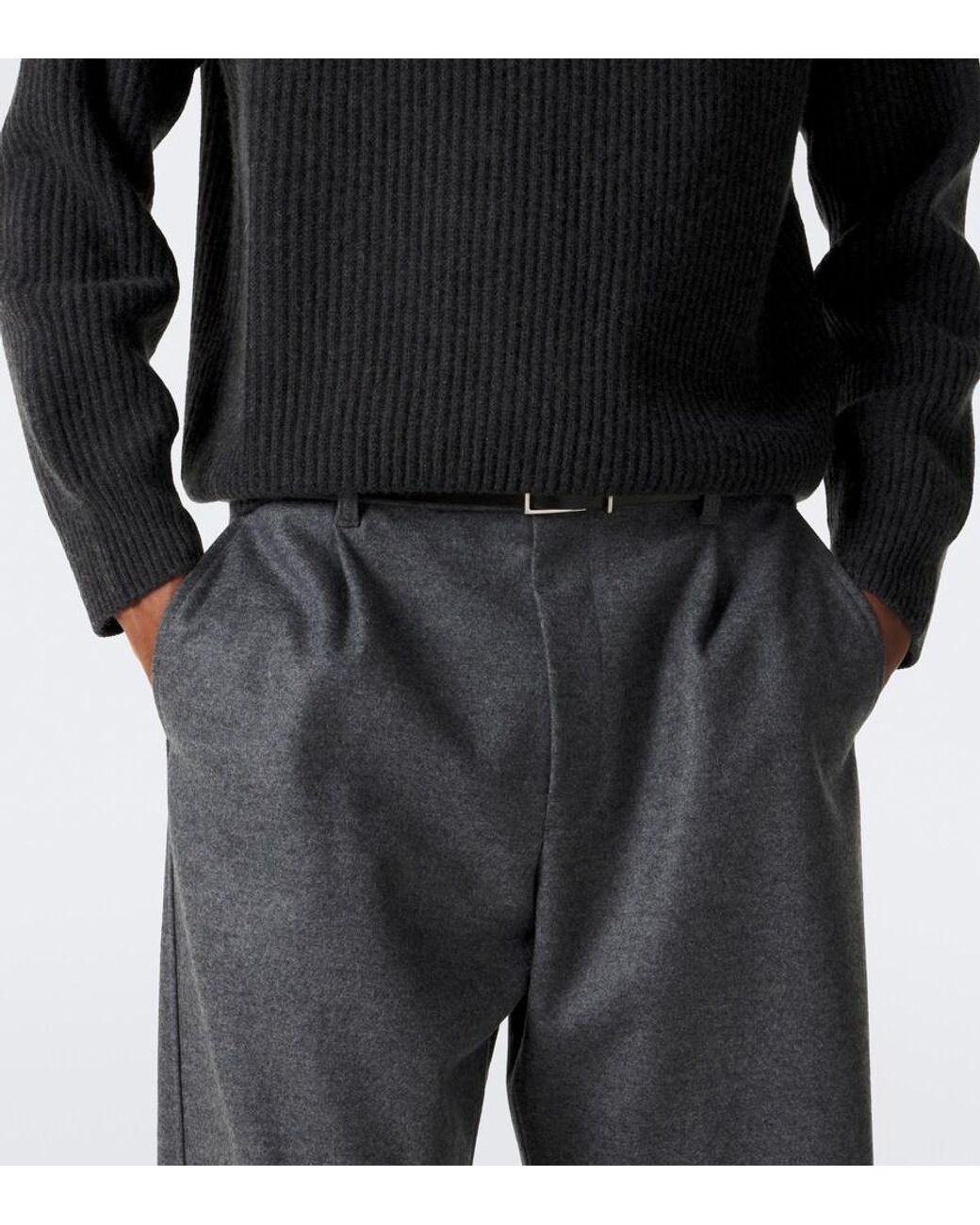 LeKasha Black Ribbed-Knit Cashmere Sweater for men