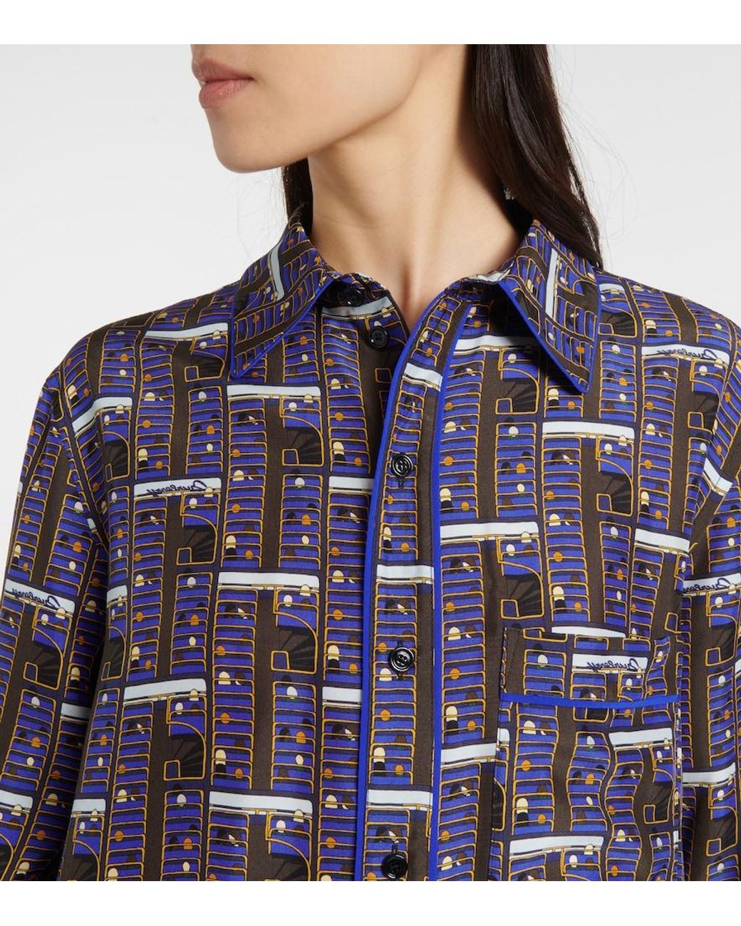 Burberry Blue Silk Shirt