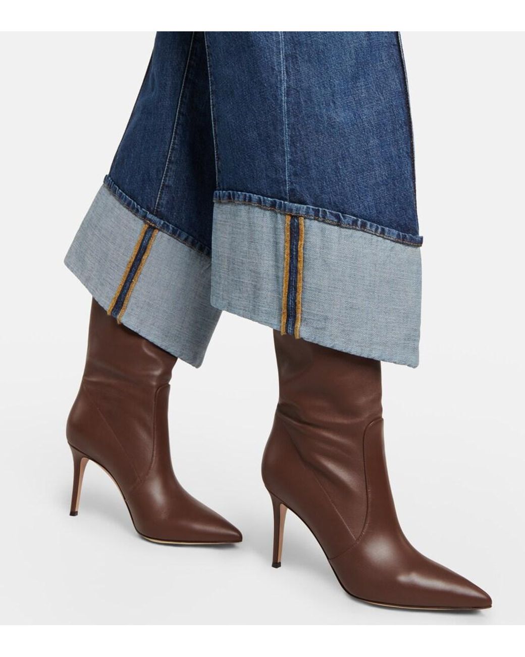 Gianvito Rossi Brown Hansen 85 Knee-High Leather Boots