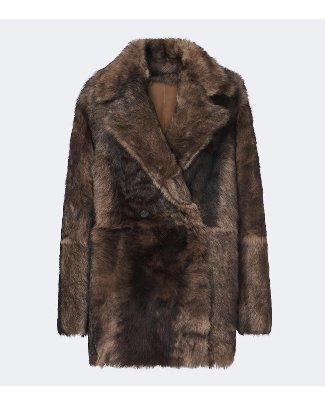 Arma Brown Altina Reversible Shearling Peacoat