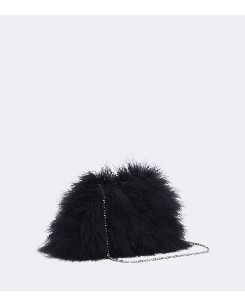 AMINA MUADDI Black Camelia Embellished Feather Clutch