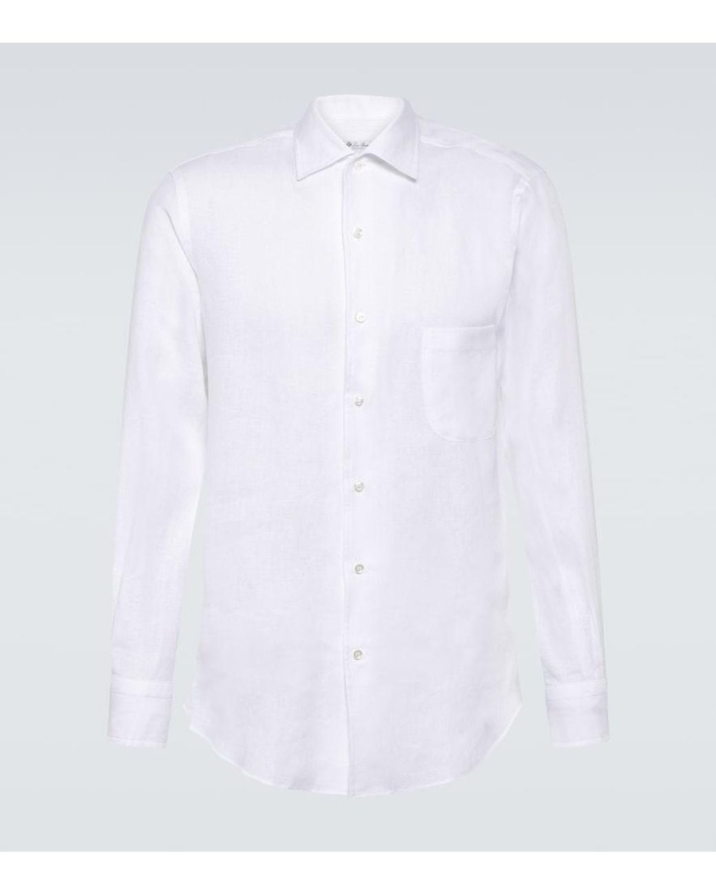 Loro Piana White Andre Linen Shirt for men