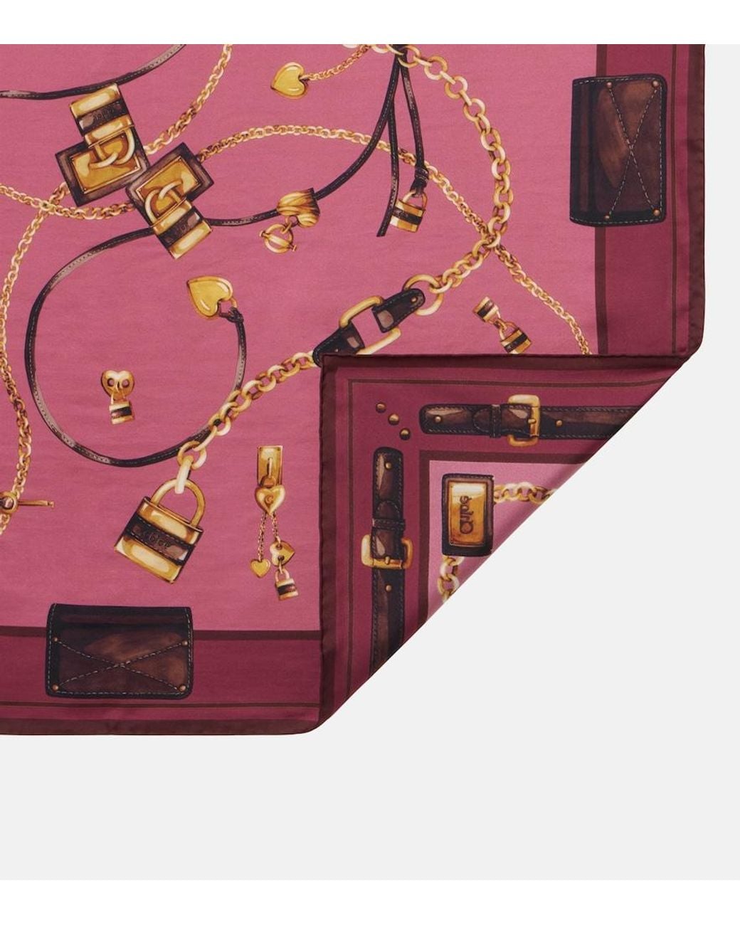 Chloé Pink Paddington Silk Scarf