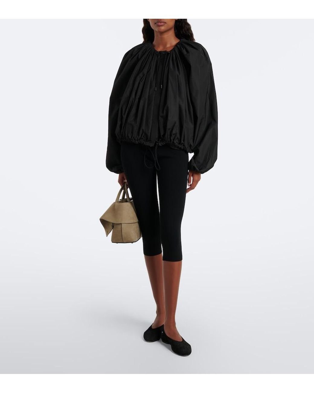 Totême Black Gathered Jacket