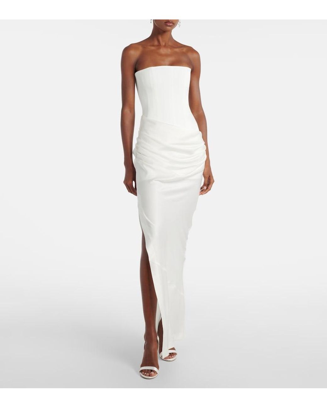 Alex Perry White Bridal Robe Aus Satin