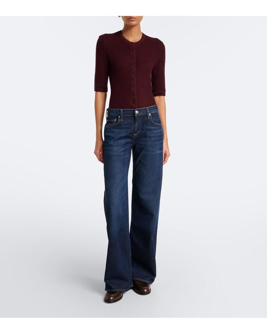 Citizens of Humanity Blue Nora Faded Wide-Leg Jeans
