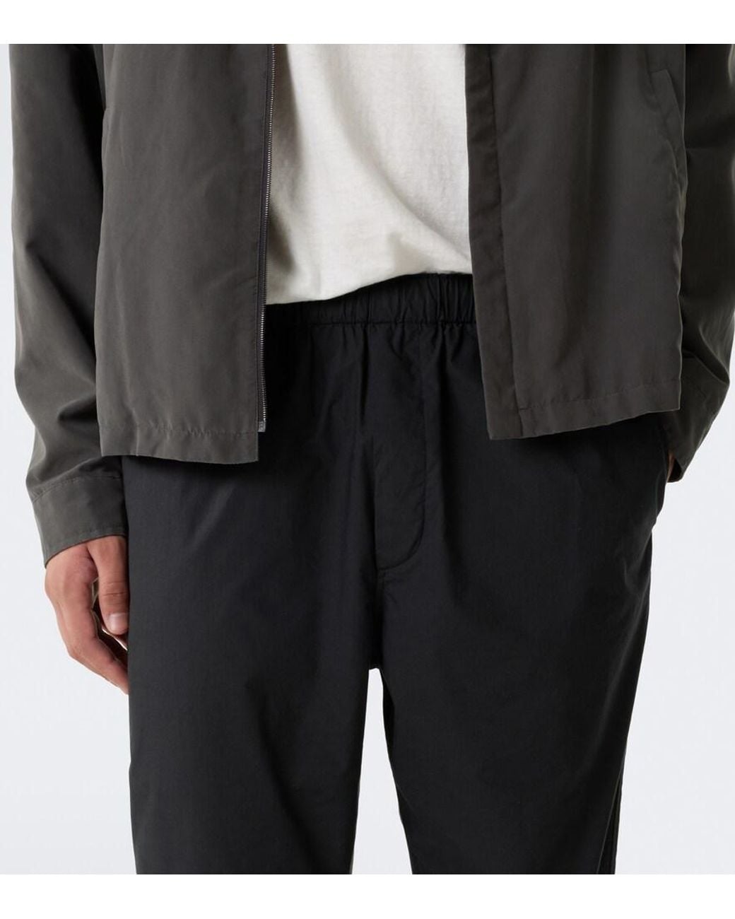 The Row Black Pascale Cotton And Silk Straight Pants for men