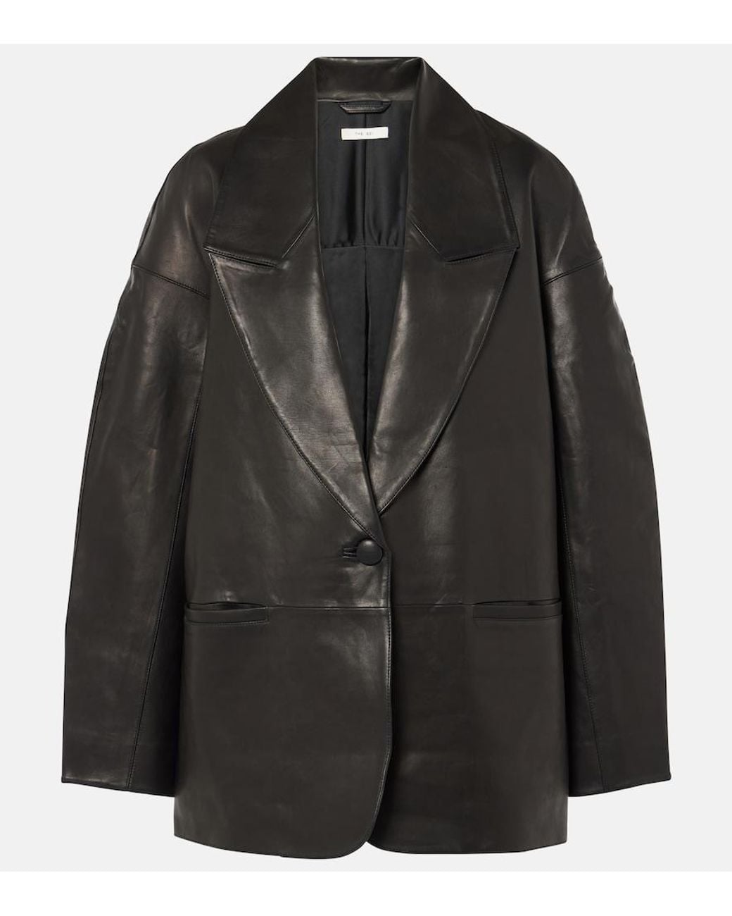 The Sei Black Slouchy Leather Blazer