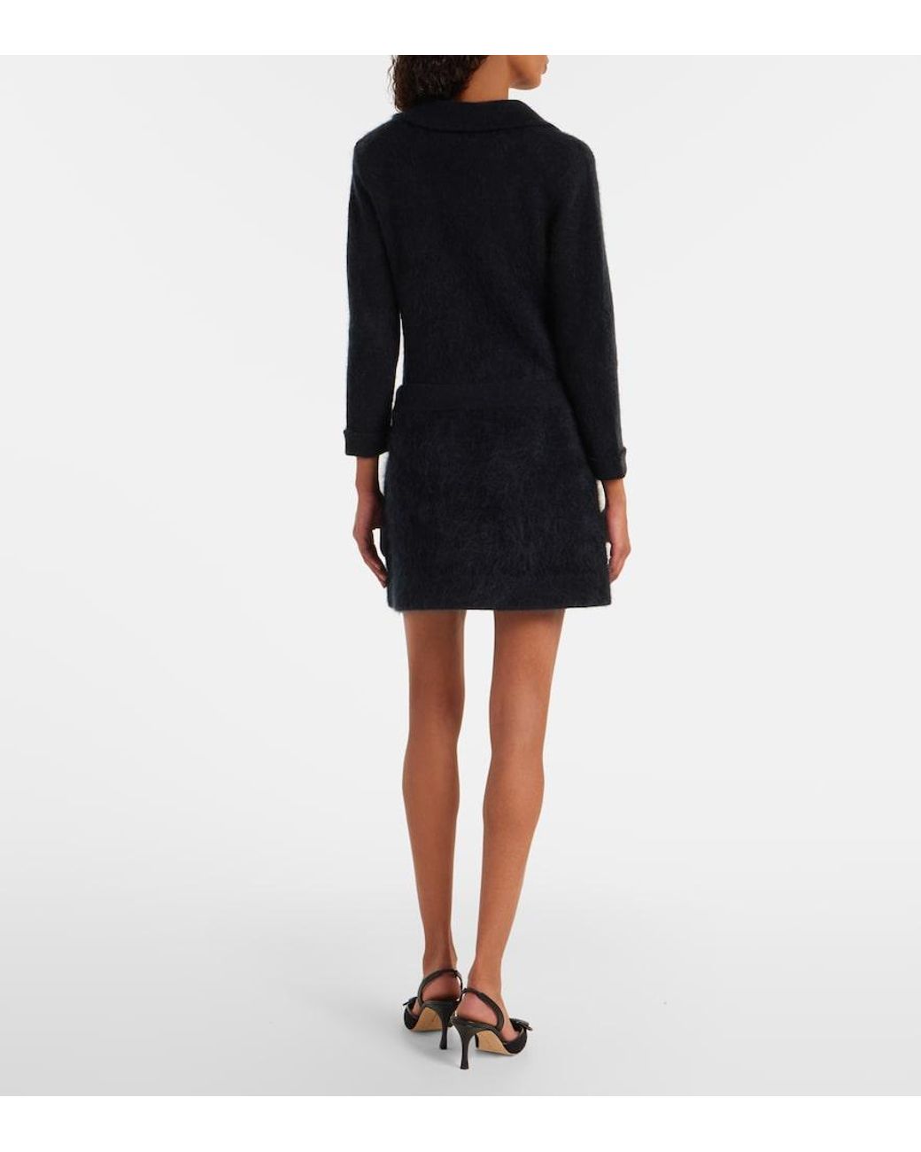 Dorothee Schumacher Black Fluffy Statement Wool-Blend Miniskirt