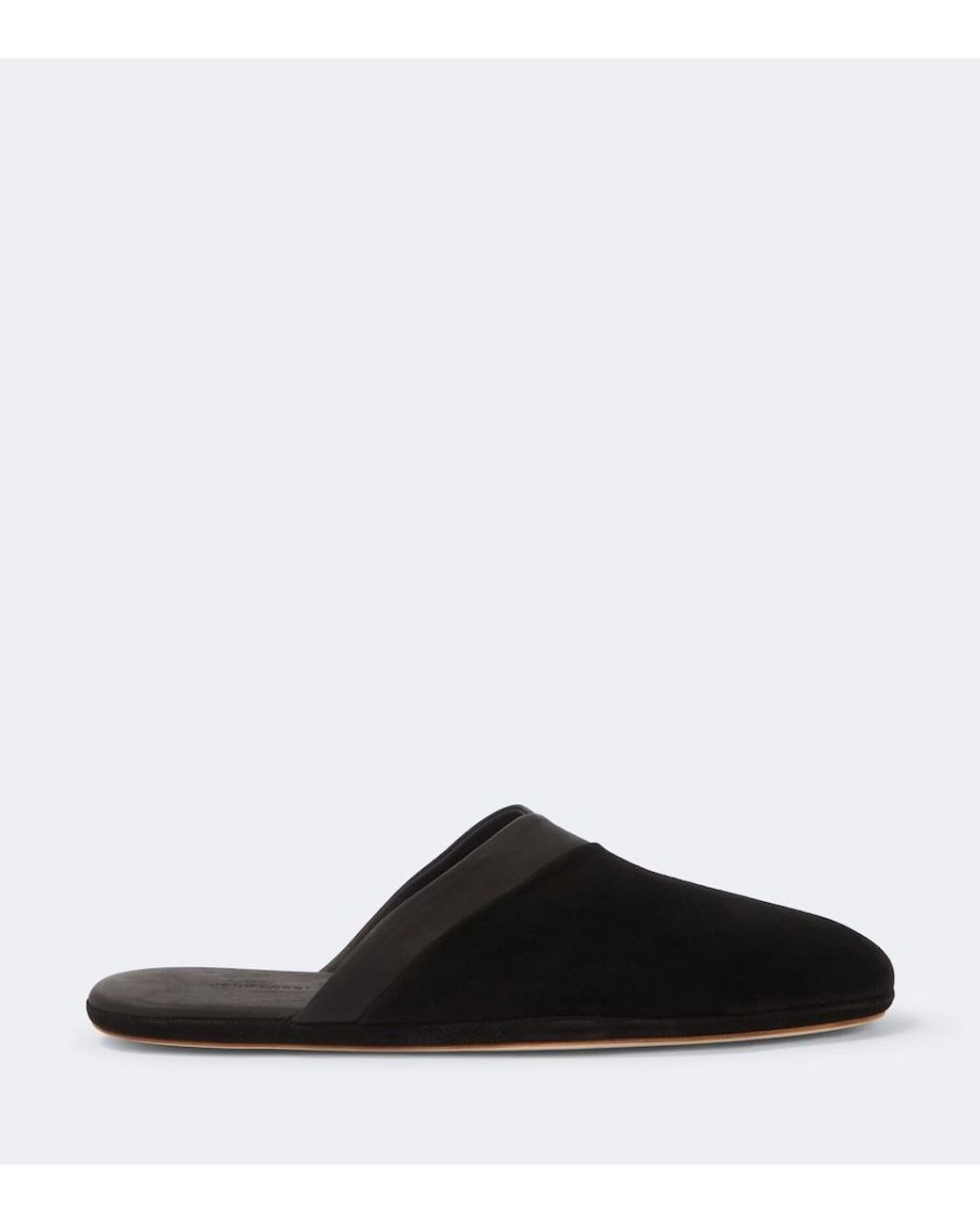 John Lobb Black Leather-Trimmed Suede Slippers for men